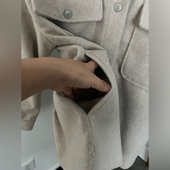 NWOT FREE PEOPLE WE THE FREE Lola Shirt Jacket | Beige/Melange MSRP $168 - Picture 10 of 11